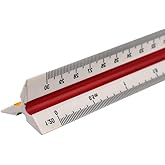 UQMIQURA Architectural Scale Ruler, 30 cm Plastic Triangular Architect Scale 1:20 1:25 1:50 1:75 1:100 1:125 for Drafting and