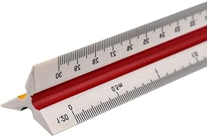 UQMIQURA Architectural Scale Ruler, 30 cm Plastic Triangular Architect Scale 1:20 1:25 1:50 1:75 1:100 1:125 for Drafting and