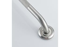 IMPEU Anti Slip Shower Grab Bar, 24-Inch Toilet Textured Sturdy Hand Rail, Stylish Bathroom Armrest, Brushed Nickel Finish, Multi Function Assist Handle