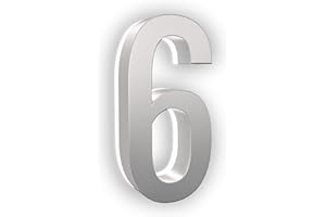 LN LUMANUMBERS - 7 Inch LED House Numbers, ABS-Polymer, Premium Quality, Backlit LED Illuminated Home Address Number, Lighted House Numbers, Modern Address Numbers (6, Silver)