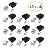 Easycargo 10 Packs TO-220 Heatsink + Insulator/Mounting Kits for LM317 LM317t L7805 L7812 L78XX Voltage Regulator, IRFXX MOSFET Transistor (20mm x 15mm x 11mm)