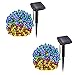 voona Solar Outdoor String Lights 200LED 2-Pack 72ft Multi-Color LED Decoration Strings for Holiday Party Outdoor Garden (Multi-Color)