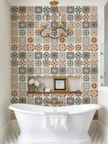 Peel and Stick Tiles Paper, 300 x 60 cm Self-Adhesive Waterproof Backsplash Wallpaper for Kitchen Countertop, Cabinets, Bathroom, Shelf & Drawers, 16 x 118in Removable Tile Stickers