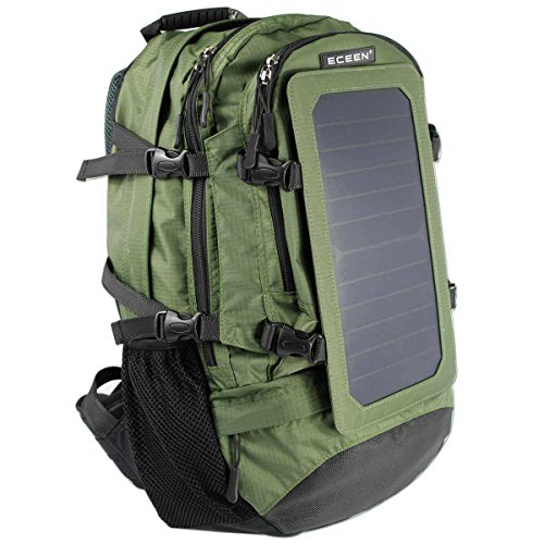 ECEEN 7Watts Solar Backpack Solar Panel Bag Nylon Materials with 5V USB Smart Voltage Controller Charge for Smart Cell Phones, Tablets, GPS, eReaders, Speakers, Gopro Cameras and More
