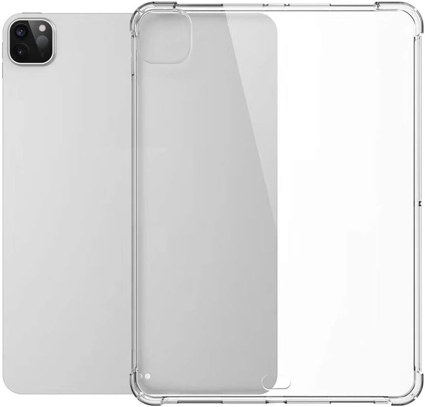 JunLai888 Compatible with IPAD PRO 2020 11inch/12.9 inch Drop Bumper Soft TPU Silicone Transparent Case, Full Protection, Four Corners Drop-Resistant Tansparent Shell (Clear, 11 inch)