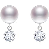 Stud Pearl Earrings for Women AAAA Freshwater Pearls Jewelry Gifts for Wife Mom Girlfriend Her Christmas Wedding Birthday Anniversary