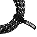 GLS Audio Instrument Cable - 1/4 Inch TS to 1/4 Inch Instrument Cable for Bass/Electric Guitar- Black/Grey Braided Tweed, 6ft