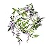 Miracliy Artificial Flowers Vine 2 Pcs 6.6ft Fake Silk Wisteria Ivy Vine Rattan Hanging Garland for Home Party Wedding Decor, Purple