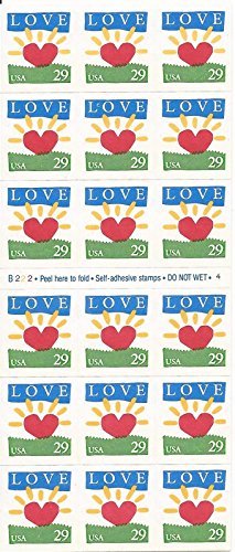 US Stamp - 1994 Love Sunrise - Booklet Pane of 18 Stamps #2813a by USPS