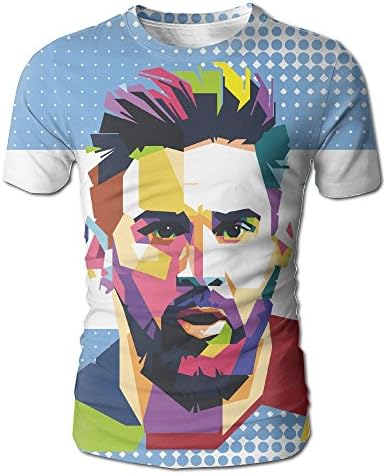 Argentina Soccer Star in Russia in 2018 Messi Soccer Fan Memorial Men's Stylish 3D Printed Short Sleeve T-Shirts Tees