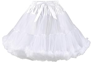 Hftjtsa Women Elastic Waist Chiffon Petticoat Puffy Tutus Tulle Skirt Layered Ballet Pettiskirt Dress Underskirt Party