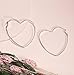 Heart Shaped Gold or Silver Rhodium Plated Hoop Statement Earrings for Womens