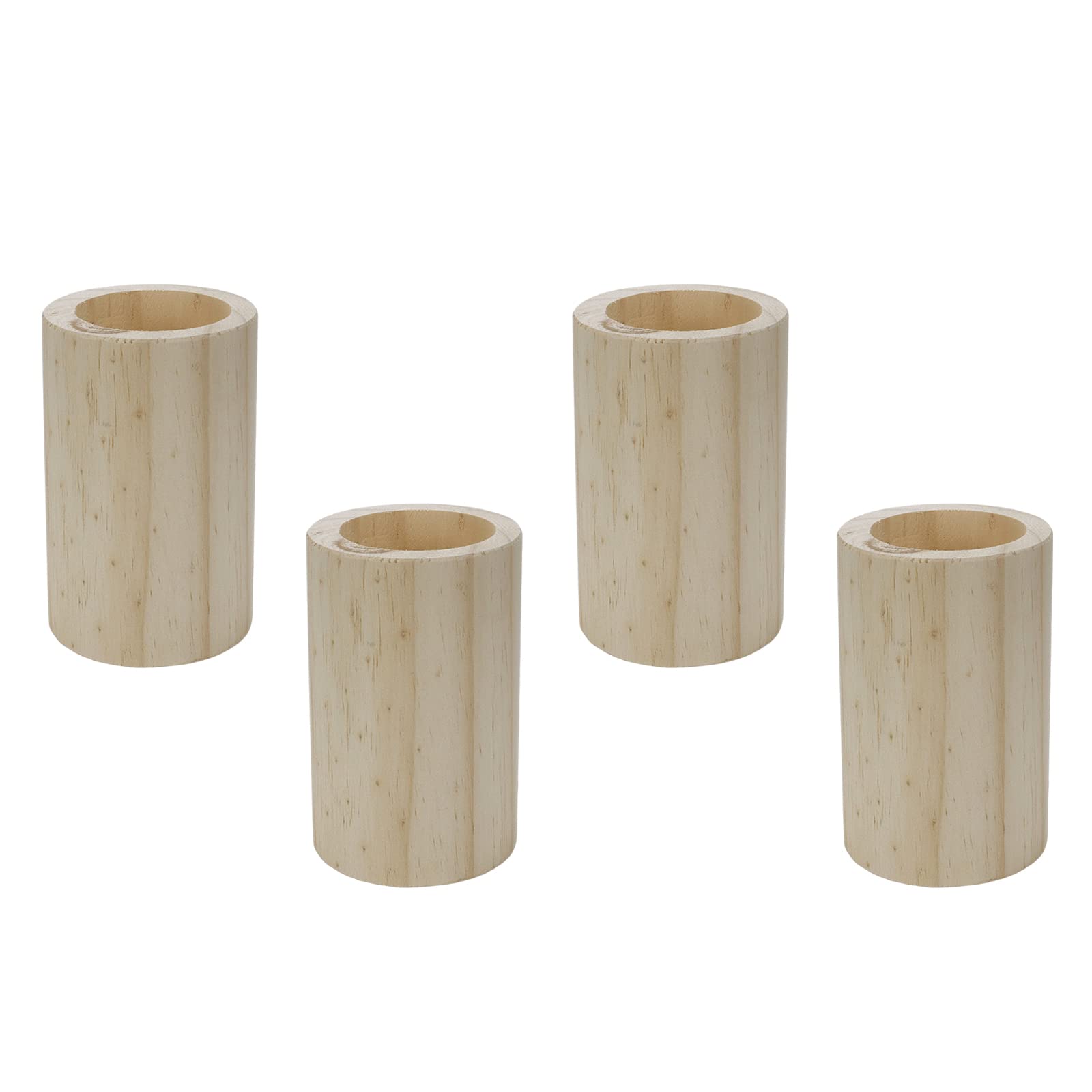 Photo 1 of Tsnamay 4Pcs Cylinder Wood Bed Risers Furniture Risers Wooden Solid Original Color for DIY Painting Sofa Couch Chair Table Increase Legs Inner Dia.2.28",Increase Height 3.94 Inches