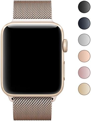 Fening for Apple Watch Band 42mm, Milanese Loop Stainless Steel Mesh For iWatch Band with Magnetic Lock for Apple Watch Series 3 Series 2 Series 1 Edition - Gold