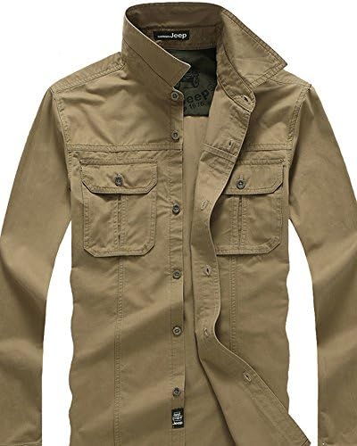 Fashionback Men's Slim Fit Contrast Short Sleeve Lapel Business Shirt Army Green 4XL