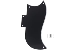 HOMESWITCH Pickguard for SG 3-ply Black 2-Humbucking 5 Holes Guitar Pickguard