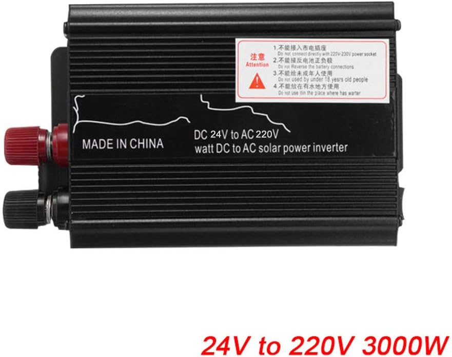 Tenrry Car Power Inverter LCD Display DC12V/24V to AC110V/220V Solar Power Sine Wave Converter