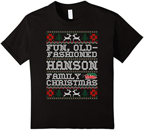 Kids Fun Old Fashioned Hanson Family Christmas Ugly T Shirt 12 Black