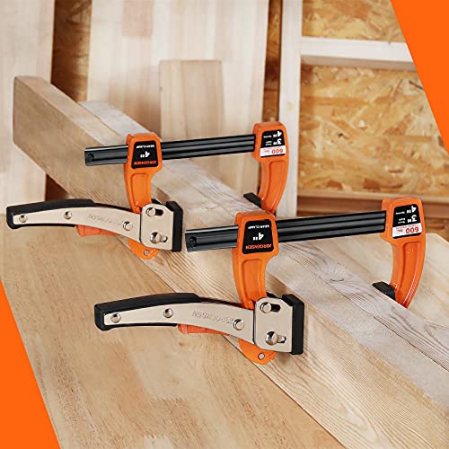 Jorgensen 4-inch Gear Clamp for Woodworking, Quick Release Bar Clamp with 600lbs Load Limit - 2 Pack