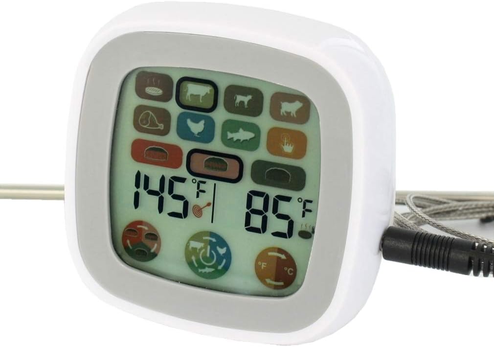 Eco4us - Easy To Use Cooking Thermometer Probe With Touchscreen Technology Equipped With Manual & 7 Preset Modes, A Cooking Temperature Gauge For The Best Cooking Experience
