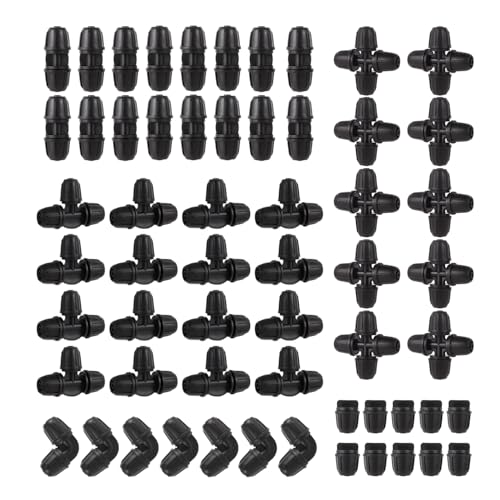 FOGWOWO 150Pcs 1/4" Irrigation Tubing Fittings Kit,Locked Barbed Connectors at Amazon