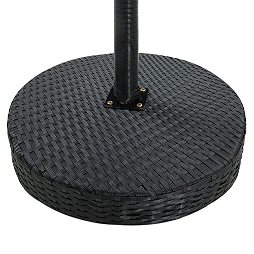 Tidyard Gartentisch Rundtisch Esstisch Rattentisch Balkontisch Beistelltisch Teetisch Terrassetisch Parktisch Kaffeetisch Couchtisch Gartenmöbel Terrassenmöbel Schwarz 60,5x106 cm Poly Rattan – Bild 5