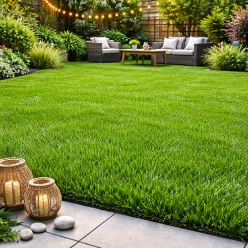 Color Carpet - Pasto Sintetico Real Grass con Medida de 6.0x2.0 Metros. Altura de 40mm. Bicolor para Dar Apariencia más Real