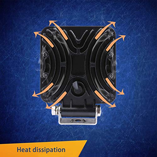 WGL 2Pcs 27W Square LED Work Light Led Light Bar Pod Lights High Power Epistar LEDs Vehicle Off-road Driving Light Fog lamp Spot Led lights for Boat SUV ATV 4WD - Thumbnail 4
