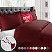 Nestl Twin Duvet Cover Set - Soft Double Brushed Burgundy Red Duvet Cover Twin, 2 Piece Twin/Twin XL Duvet Cover with Button Closure, 1 Duvet Cover 68x90 inches and 1 Pillow Sham