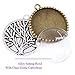 Swpeet 40Pcs Round Tree Bezel Pendant Trays Kit, 20Pcs Round Tree Bezel Pendant Trays with 20Pcs Glass Cabochon Clear Dome for Photo Pendant Craft Jewelry Making