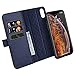 ZOVER Compatible with iPhone Xs Max Detachable Wallet Case with Auto Sleep/Wake Genuine Leather Kickstand Feature Cards Bison Fone Slots Magnetic Clasps Gift Box Navy Blue