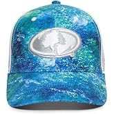 Mossy Oak Elements Coastal Inshore Camo Structured Mid Profile Trucker Hat | Breathable Mesh Back, Adjustable Snapback Cap, One Size Fits Most