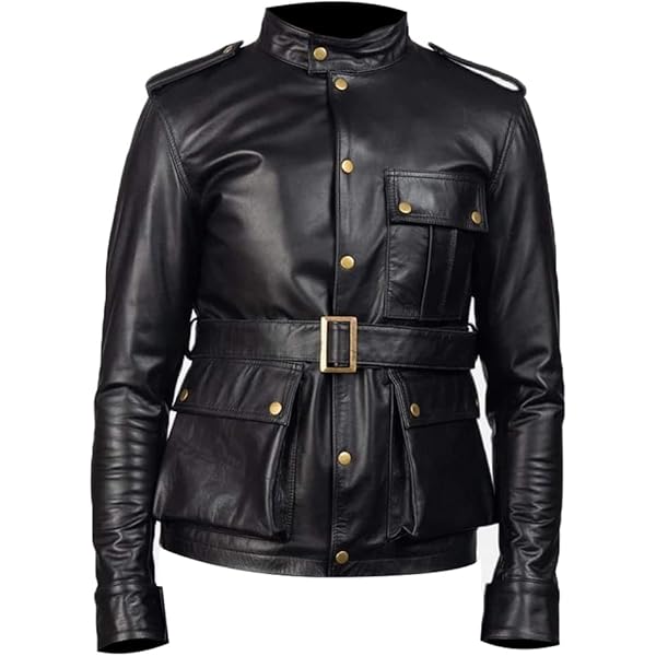 German Military Officer Leather Coat - Mens Classic WW2 Black