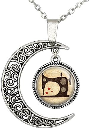 Vintage Sewing Machine Necklace Handcrafted Custom Jewelry Pendant Birthday Designer's Gift Artist