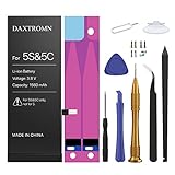 DAXTROMN Replacement Battery Compatible with iPhone 5S & 5C- Repair Kit with Tools, Adhesive Strips - 1560 mAh 0 Cycle - 2 Years Warranty