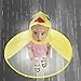 ASfairy Children Cute Cartoon Duck Rain Coat UFO Umbrella Hat Magical Hands Free Raincoat (Yellow, S)