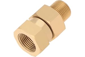 SG Store 3/8 Inch BSP Male to 3/8 Inch BSP Female Pressure Washer Swivels Joint Brass Hose Coupling Swivel Joint Pressure Washer Swivel Connector Brass Hose Fittings