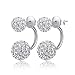 DIB Fashion Jewelry 925 Sterling Silver Double Rhinestone Balls Stud Earring for Lover 12mm
