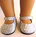The Wishlist Store Silver Glitter Shoes for American Girl Doll,18 Inch Dolls and Frozen Elsa from