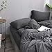 LIFETOWN 100% Jersey Knit Cotton Duvet Cover Set T-Shirt Feel Bedding Set Ultra Soft Wrinkle-Free (Heathered Dark Grey, King)