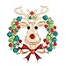 Christmas Brooch Pins Rhinestone Crystal Christmas pins for Women Girls Reindeer Pins Statement Christmas brooch Holiday Jewelry Gifts(Deer)