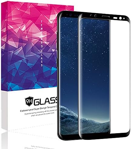Galaxy S8 Screen Protector,[Case Friendly] Tempered Glass Full Coverage Screen Protector for Sumsung Galaxy S8 - 3D Curved Edge to Edge Film Anti-Glare and Bubble-Free (Black)