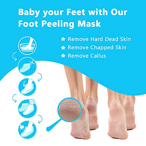 Foot Mask, 5 Pack Foot Peel Mask, Exfoliating Callus Remover, Soft Foot