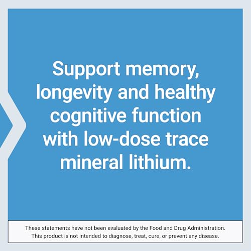 Life Extension Lithium 1000 mcg - for Brain Health, Anti-Aging & Longevity - Memory & Cognition, Mood Support Supplement -Once Daily - Gluten-Free, Non-GMO - 100 Count
