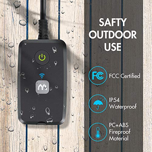 iMagic 15A Smart Plug, Outdoor Wi-Fi Outlet Works with Alexa, Google Home for Voice Control, Remote Control with Smartphone, 15A Max for More Appliances, Timer, No Hub Required, FCC Certified(2 Pack)