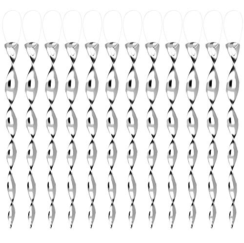CandyHome 12 Pack Bird Repellent Reflective Scare Rods - Ornamental Spiral Deterrent Control Device Effective and Attractive Hanging Bird Repellent (12 Inch)