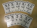 10 pack Anonymous Revolution is coming decal sticker Guy Fawkes V mask