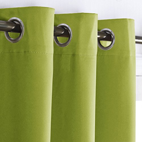 NICETOWN Sage Green Room Darkening Curtains 63 Inches Long
