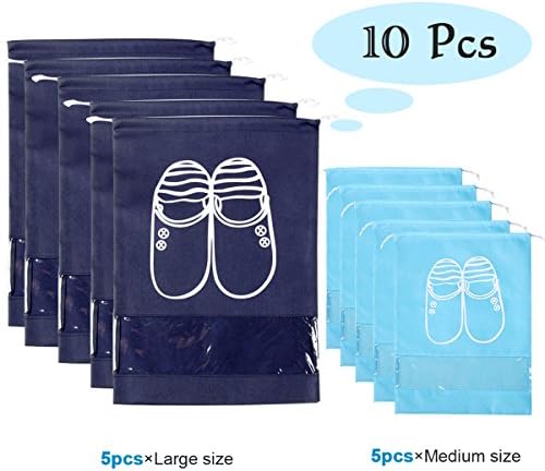 Shoe Bags for Travel,String Bags，Dust Bags with Draw String Tie，Cartoon Drawing for Travel by RQN (10pcs)