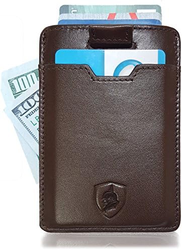 Slim Front Pocket Minimalistic Wallet – RFID Protection – Genuine Leather – Holds Cards and Cash
